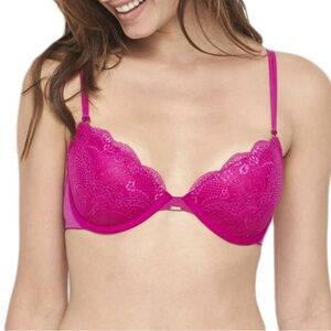 BeMe NYC Women's Rough & Tumble Lace Demi Bra Azalea 38C NWT